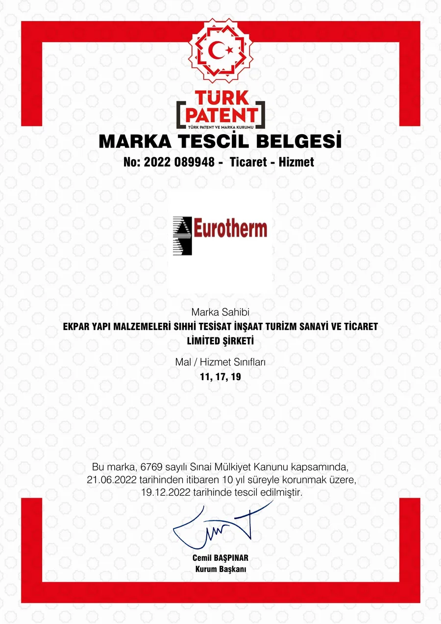 EUROTHERM logosu marka tescil belgesinin ön izlemesi